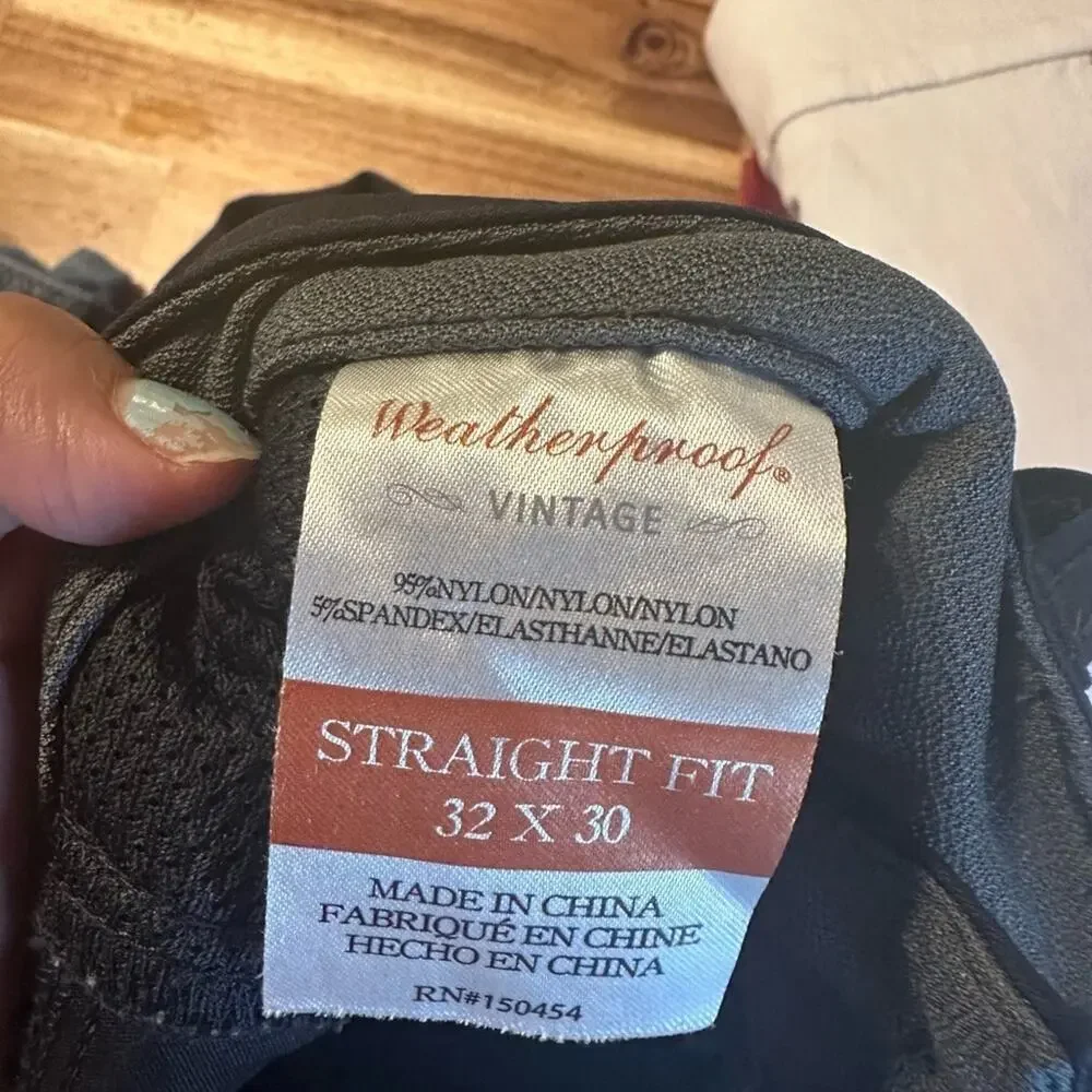 Original Weatherproof Men’s Black Straight Fit Pants 32x30